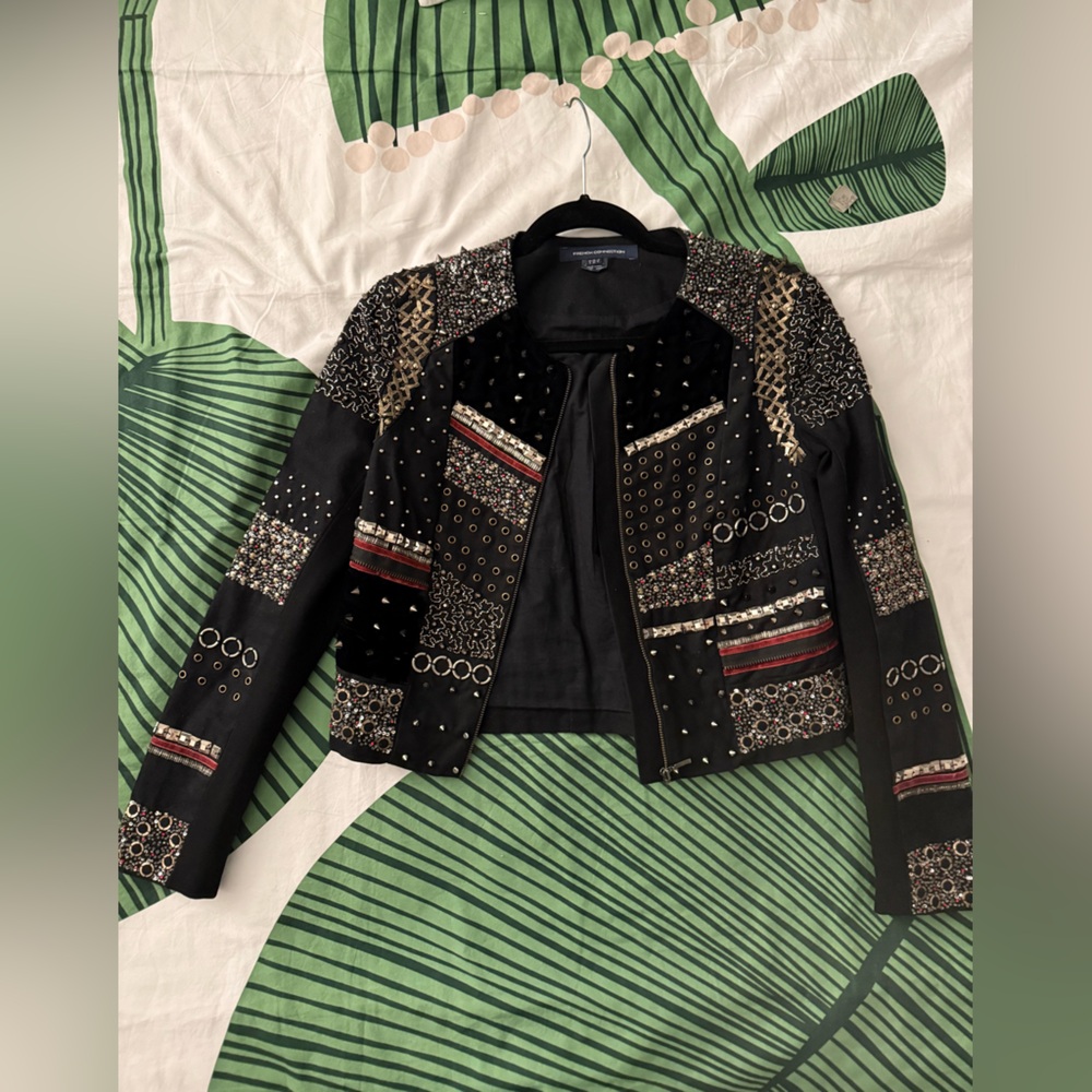 French Connection Moto Jacket with Rocker Design